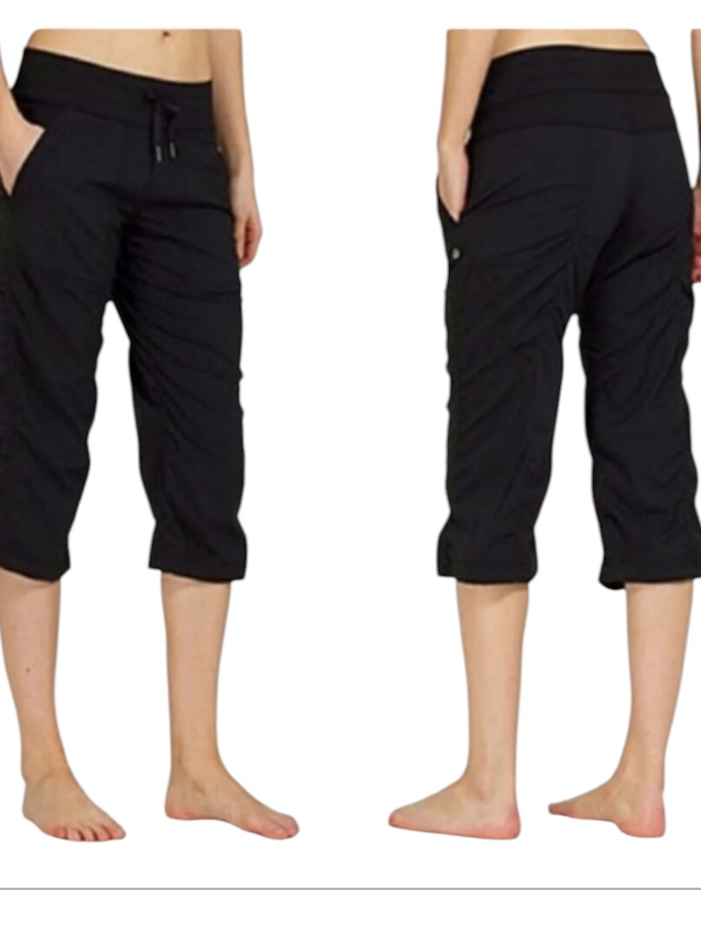 lululemon athletica Black Cropped Track Joggers